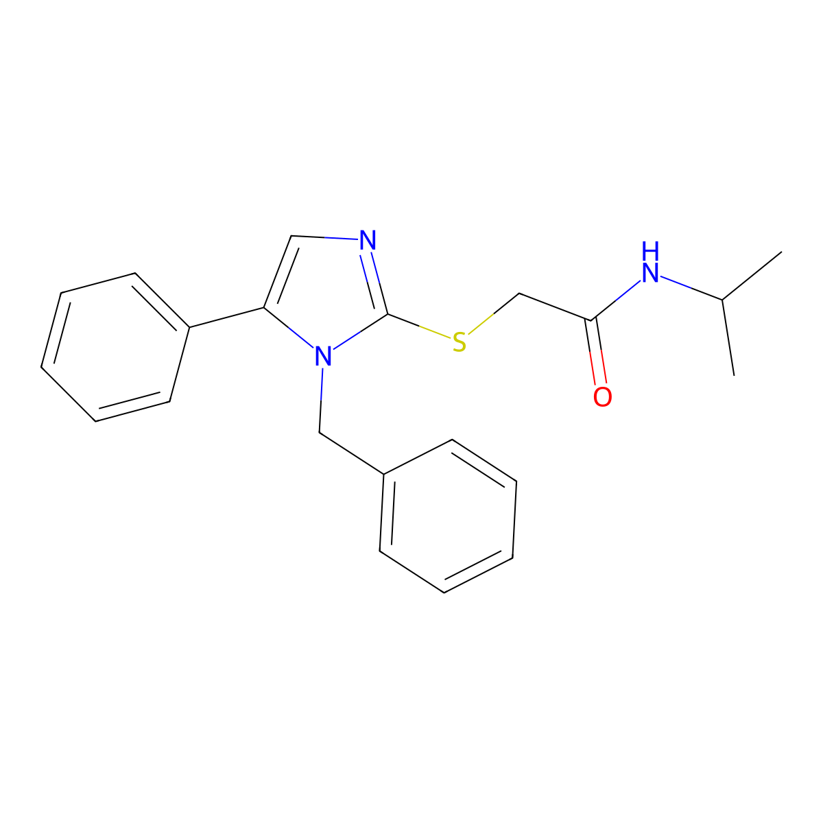 2-((1-benzyl-5-phenyl-1H-imidazol-2-yl)thio)-N-isopropylacetamide molecular structure, CAS 1207041-74-4