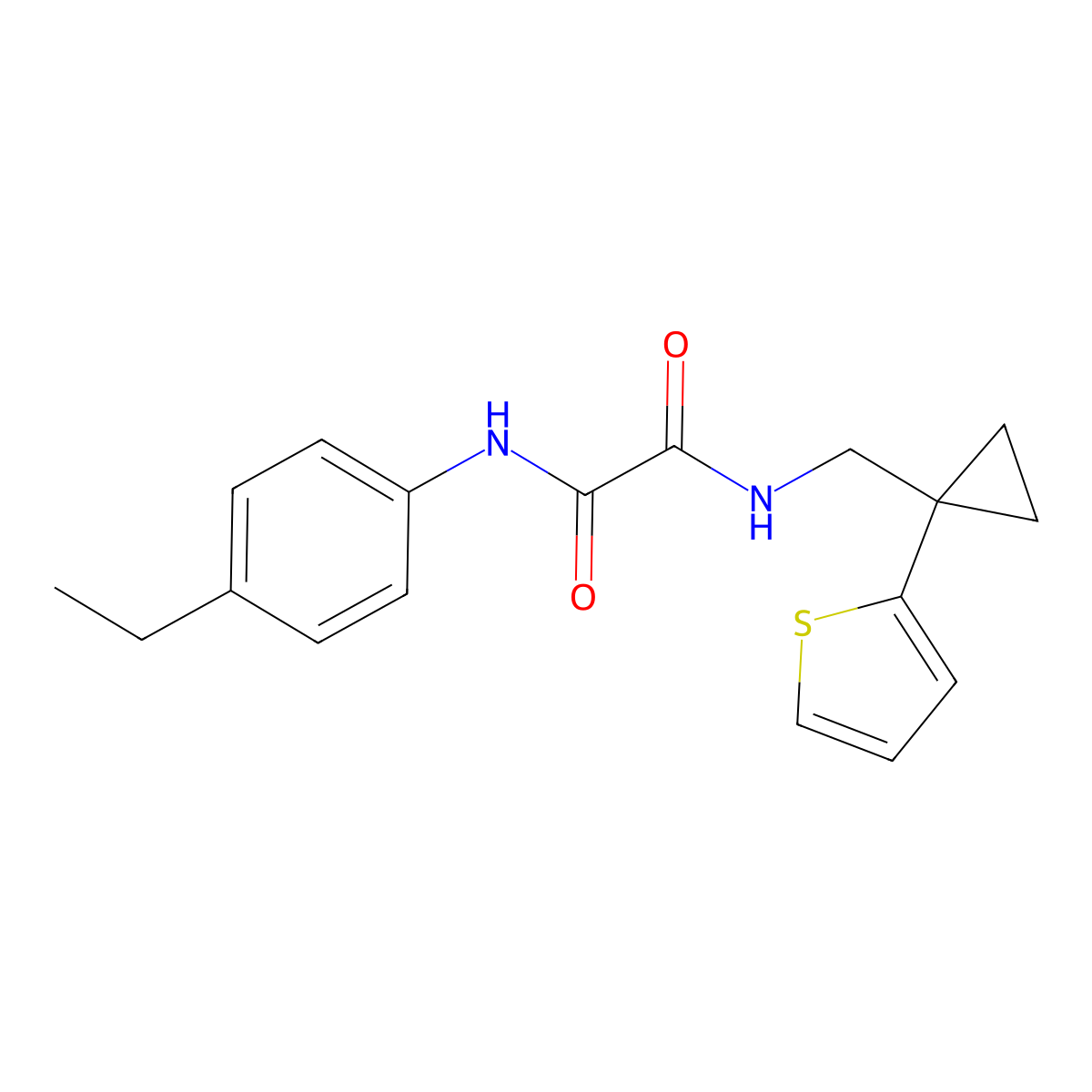N1-(4-ethylphenyl)-N2-((1-(thiophen-2-yl)cyclopropyl)methyl)oxalamide molecular structure, CAS 1207041-78-8