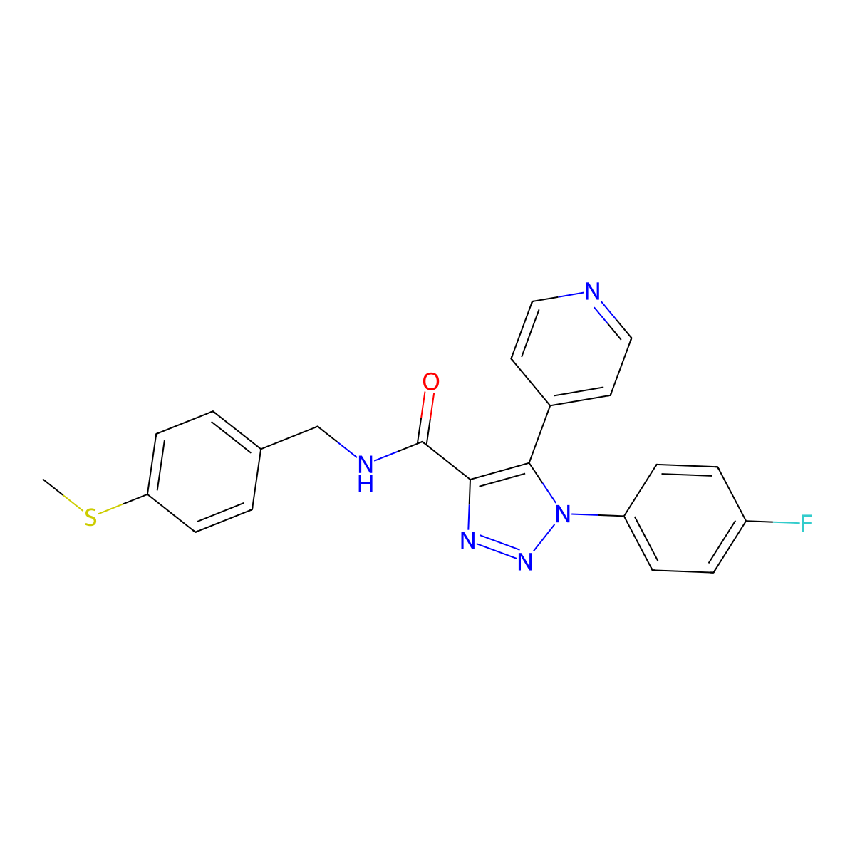 1-(4-fluorophenyl)-N-{[4-(methylsulfanyl)phenyl]methyl}-5-(pyridin-4-yl)-1H-1,2,3-triazole-4-carboxamide molecular structure, CAS 1207041-82-4