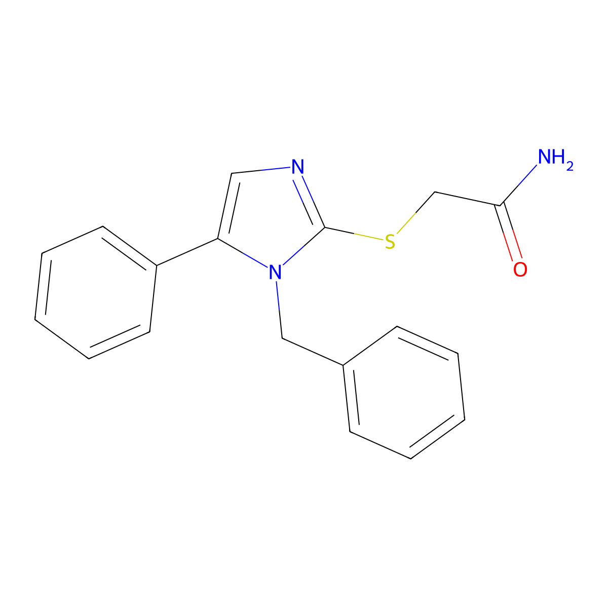 2-((1-benzyl-5-phenyl-1H-imidazol-2-yl)thio)acetamide molecular structure, CAS 1207041-85-7