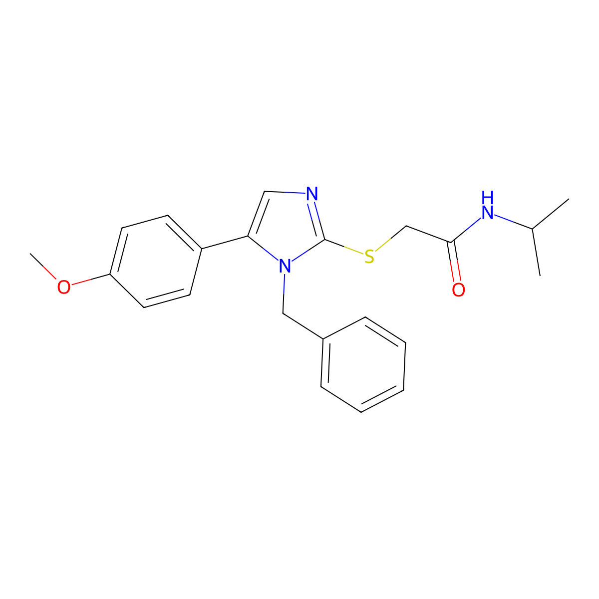 2-((1-benzyl-5-(4-methoxyphenyl)-1H-imidazol-2-yl)thio)-N-isopropylacetamide molecular structure, CAS 1207041-96-0