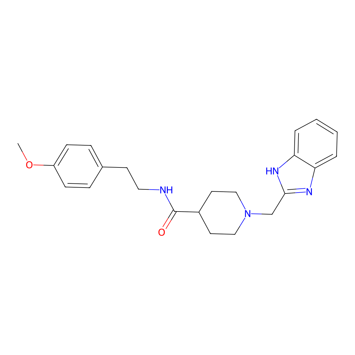1-((1H-benzo[d]imidazol-2-yl)methyl)-N-(4-methoxyphenethyl)piperidine-4-carboxamide molecular structure, CAS 1207041-98-2