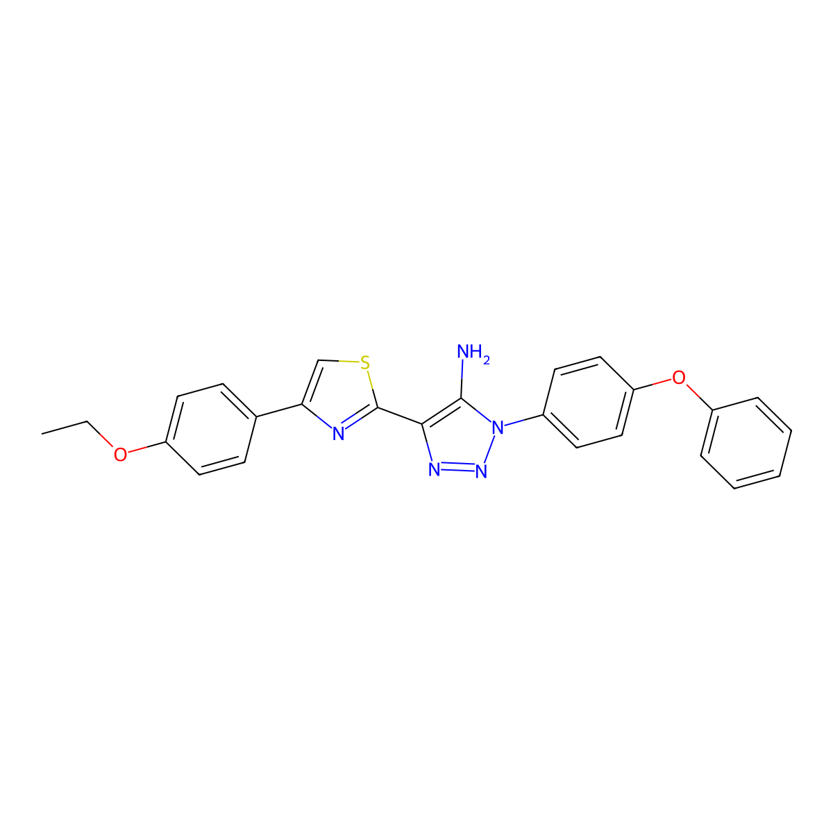 4-(4-(4-ethoxyphenyl)thiazol-2-yl)-1-(4-phenoxyphenyl)-1H-1,2,3-triazol-5-amine molecular structure, CAS 1207041-99-3
