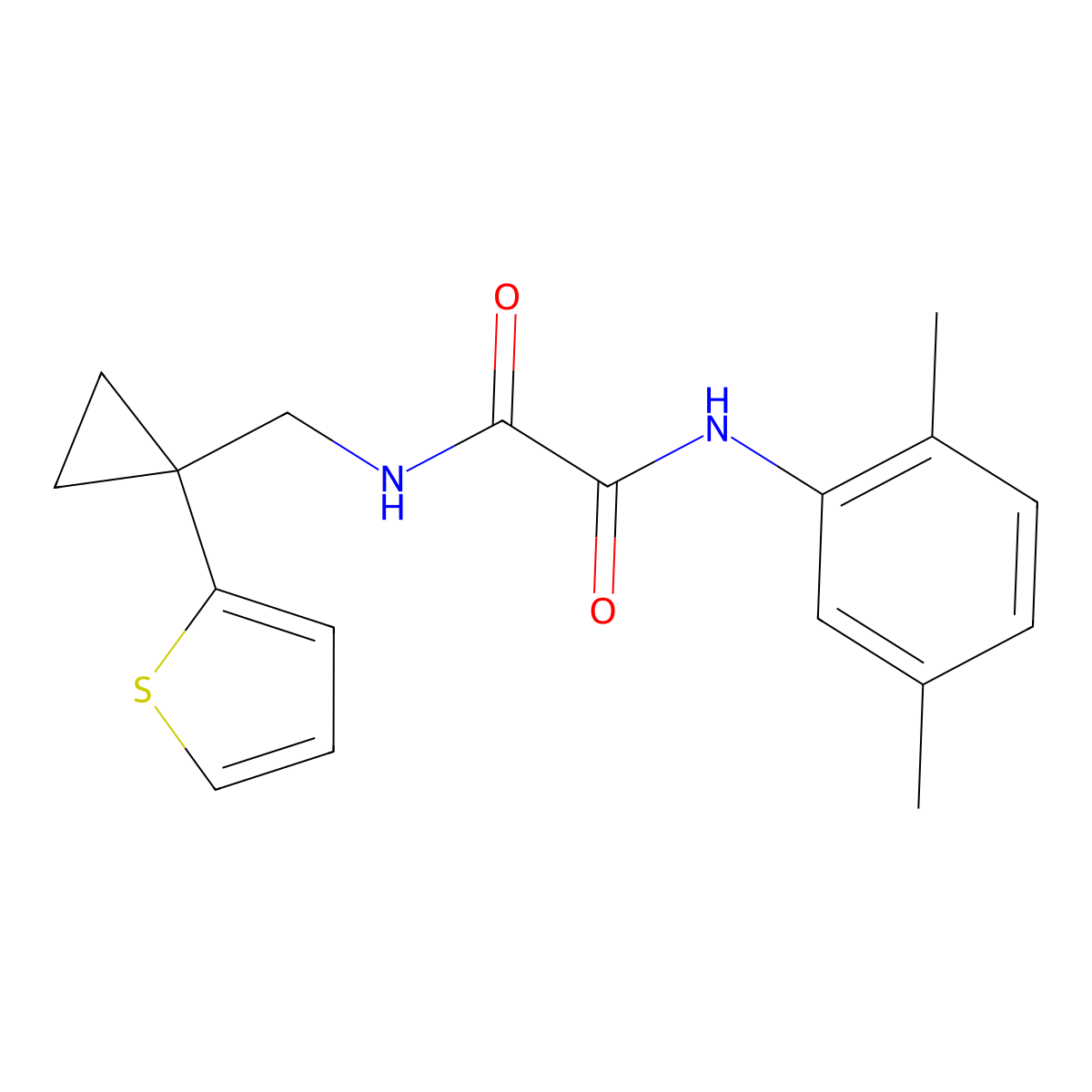 N1-(2,5-dimethylphenyl)-N2-((1-(thiophen-2-yl)cyclopropyl)methyl)oxalamide molecular structure, CAS 1207042-17-8