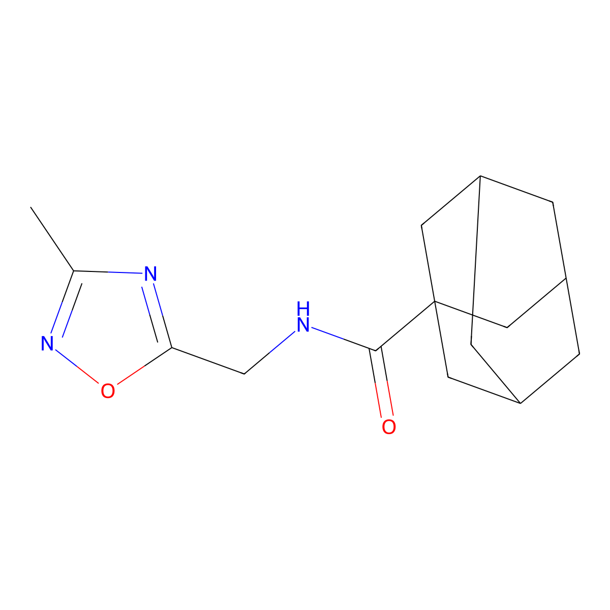 N-[(3-methyl-1,2,4-oxadiazol-5-yl)methyl]adamantane-1-carboxamide molecular structure, CAS 1207042-29-2