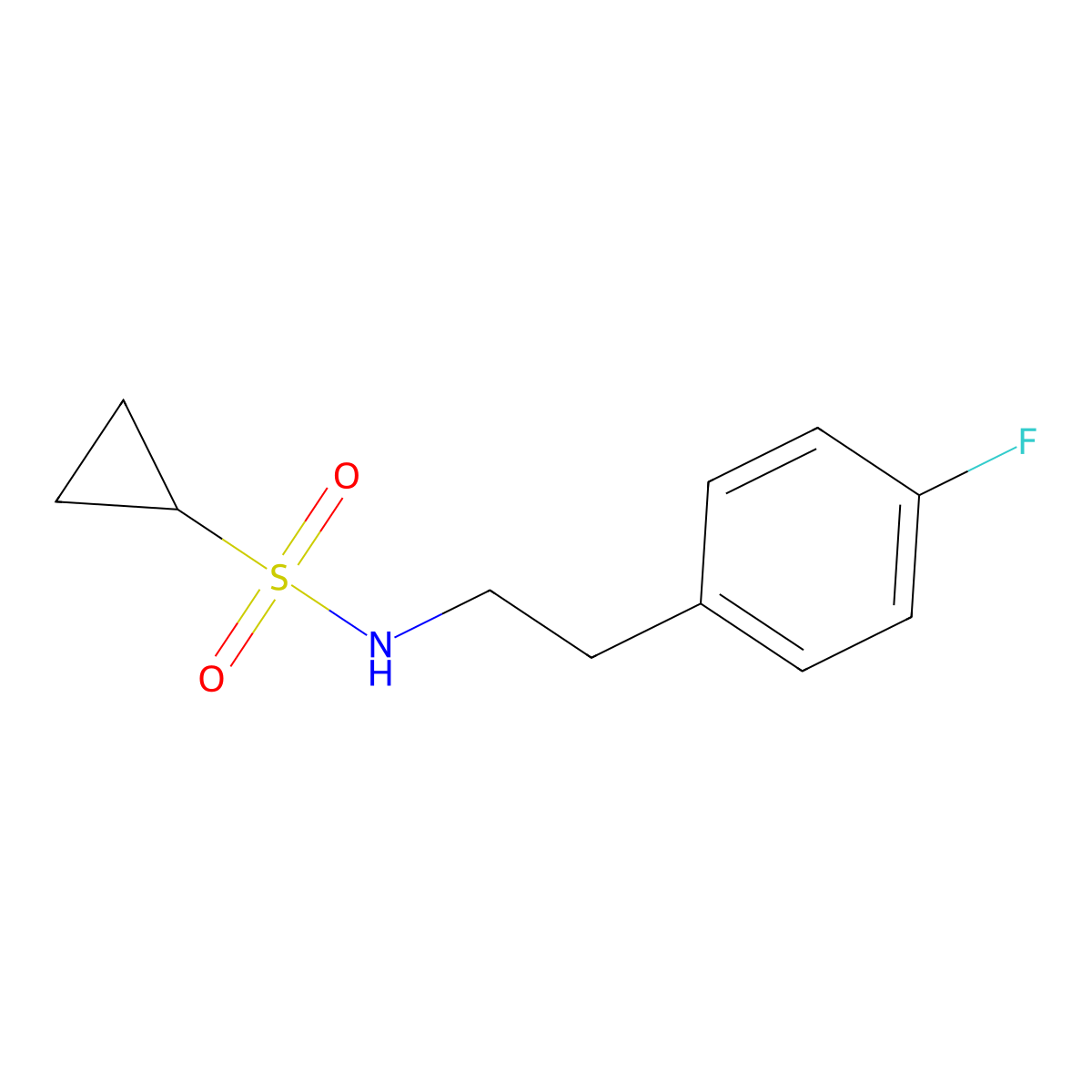N-(4-fluorophenethyl)cyclopropanesulfonamide molecular structure, CAS 1207042-30-5