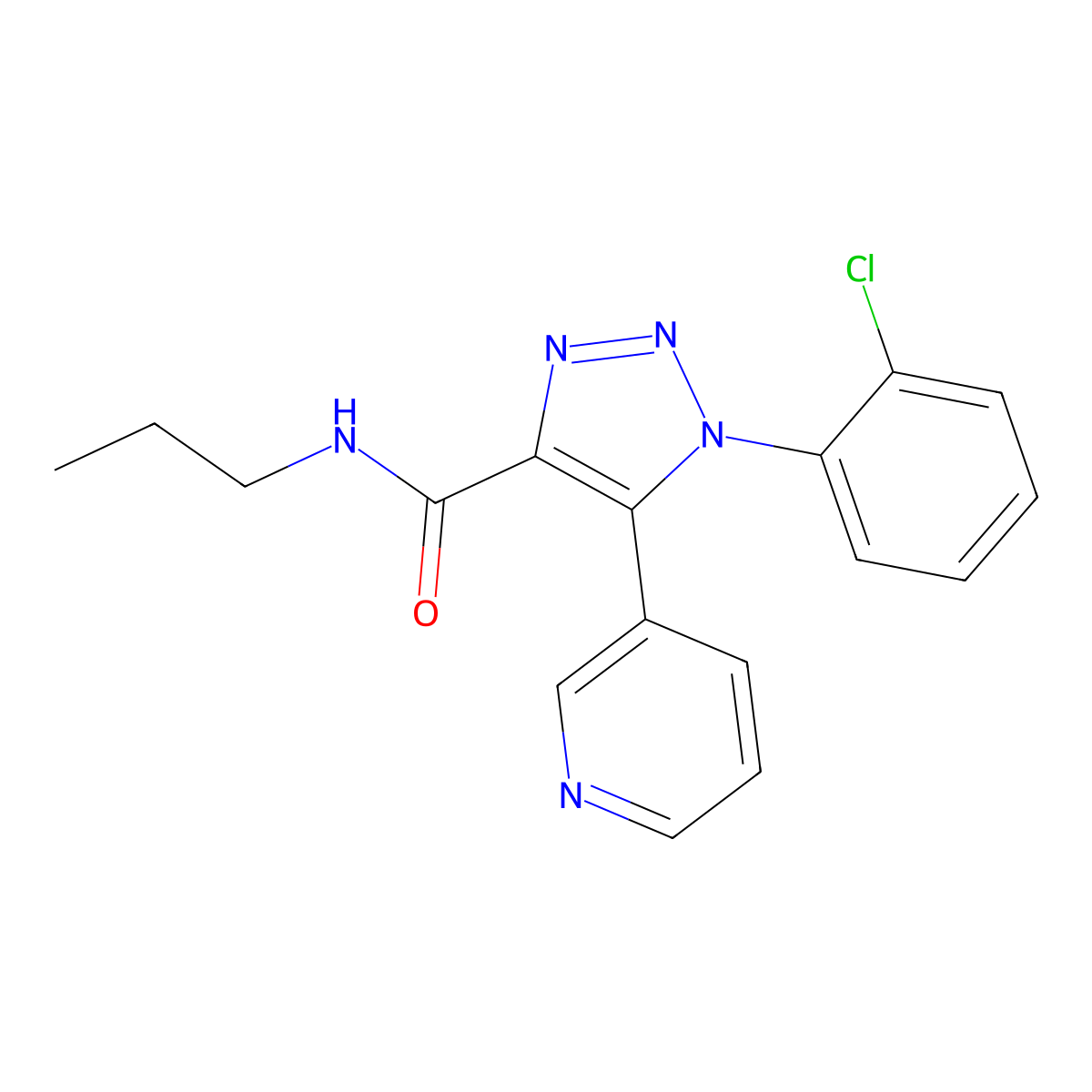 1-(2-chlorophenyl)-N-propyl-5-(pyridin-3-yl)-1H-1,2,3-triazole-4-carboxamide molecular structure, CAS 1207042-35-0