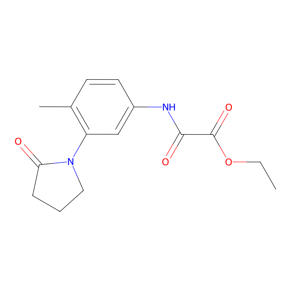 Ethyl 2-((4-methyl-3-(2-oxopyrrolidin-1-yl)phenyl)amino)-2-oxoacetate molecular structure, CAS 1207042-39-4