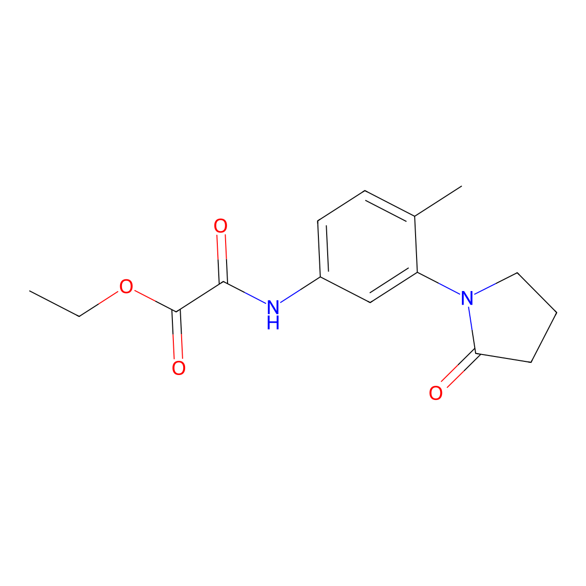 Ethyl 2-((4-methyl-3-(2-oxopyrrolidin-1-yl)phenyl)amino)-2-oxoacetate molecular structure, CAS 1207042-39-4