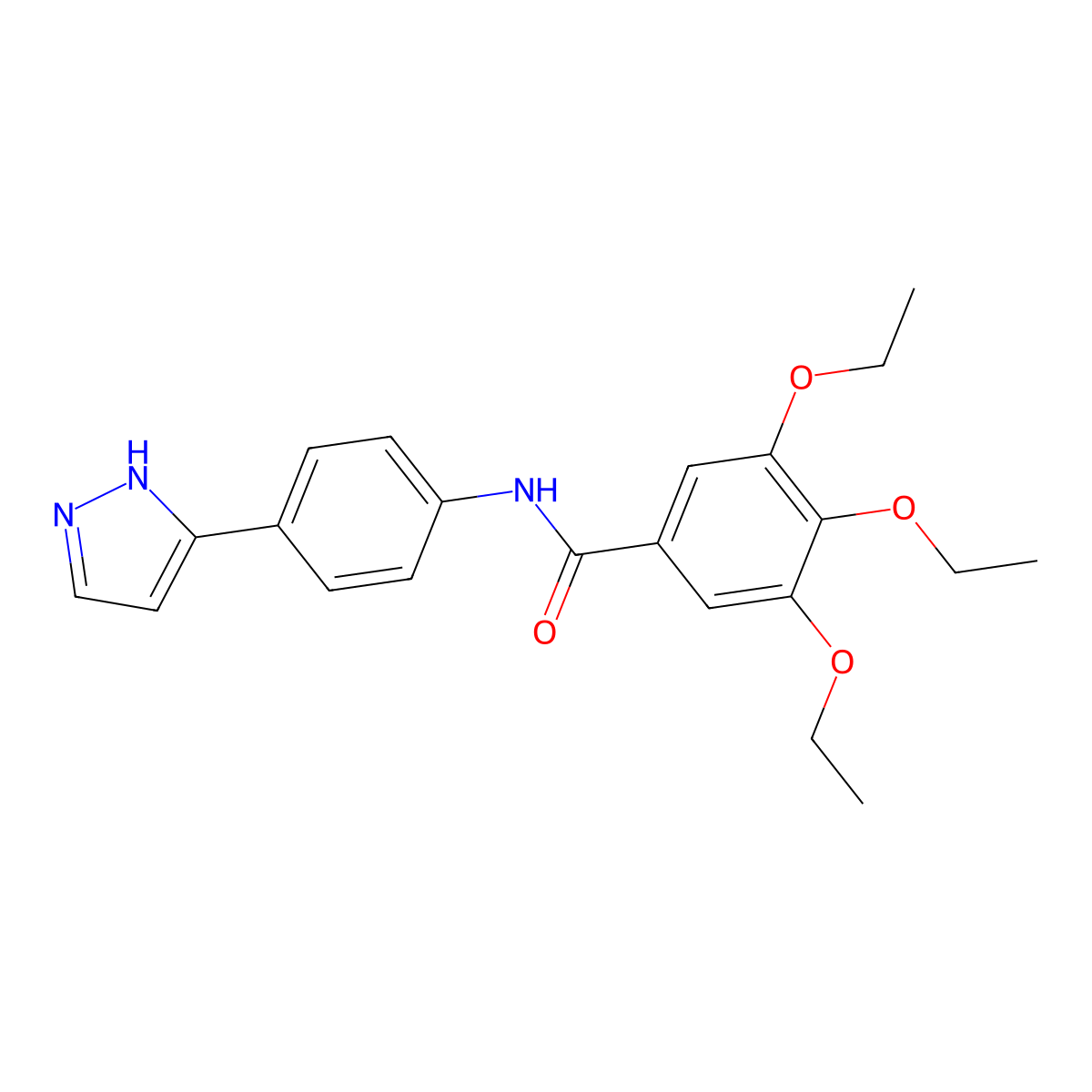 N-(4-(1H-pyrazol-3-yl)phenyl)-3,4,5-triethoxybenzamide molecular structure, CAS 1207042-51-0