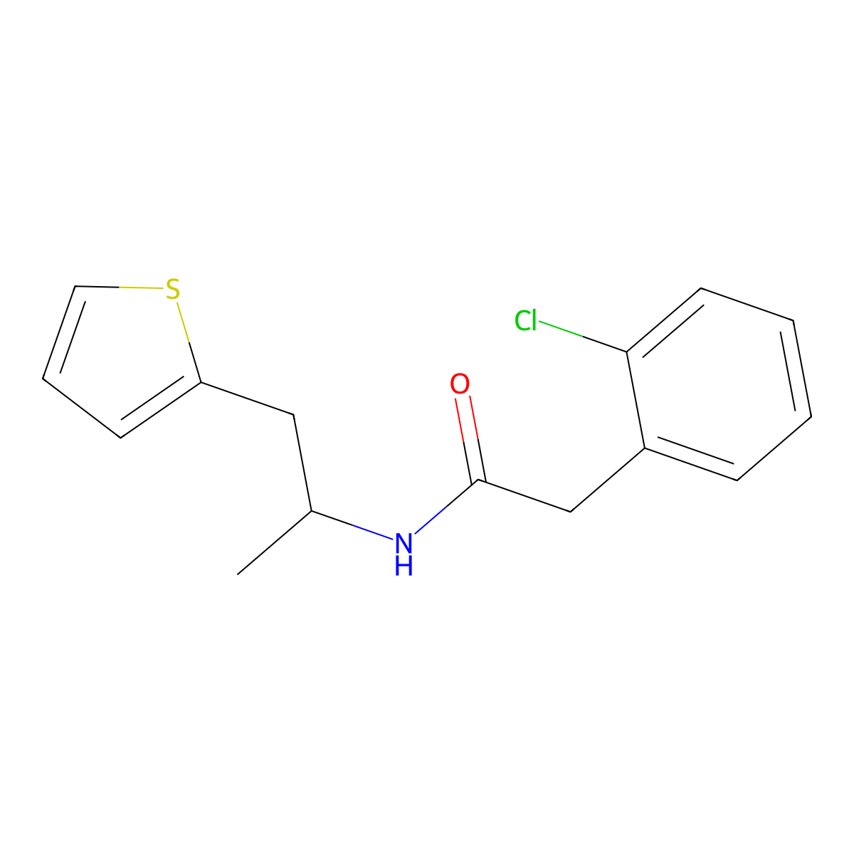 2-(2-chlorophenyl)-N-[1-(thiophen-2-yl)propan-2-yl]acetamide molecular structure, CAS 1207042-59-8