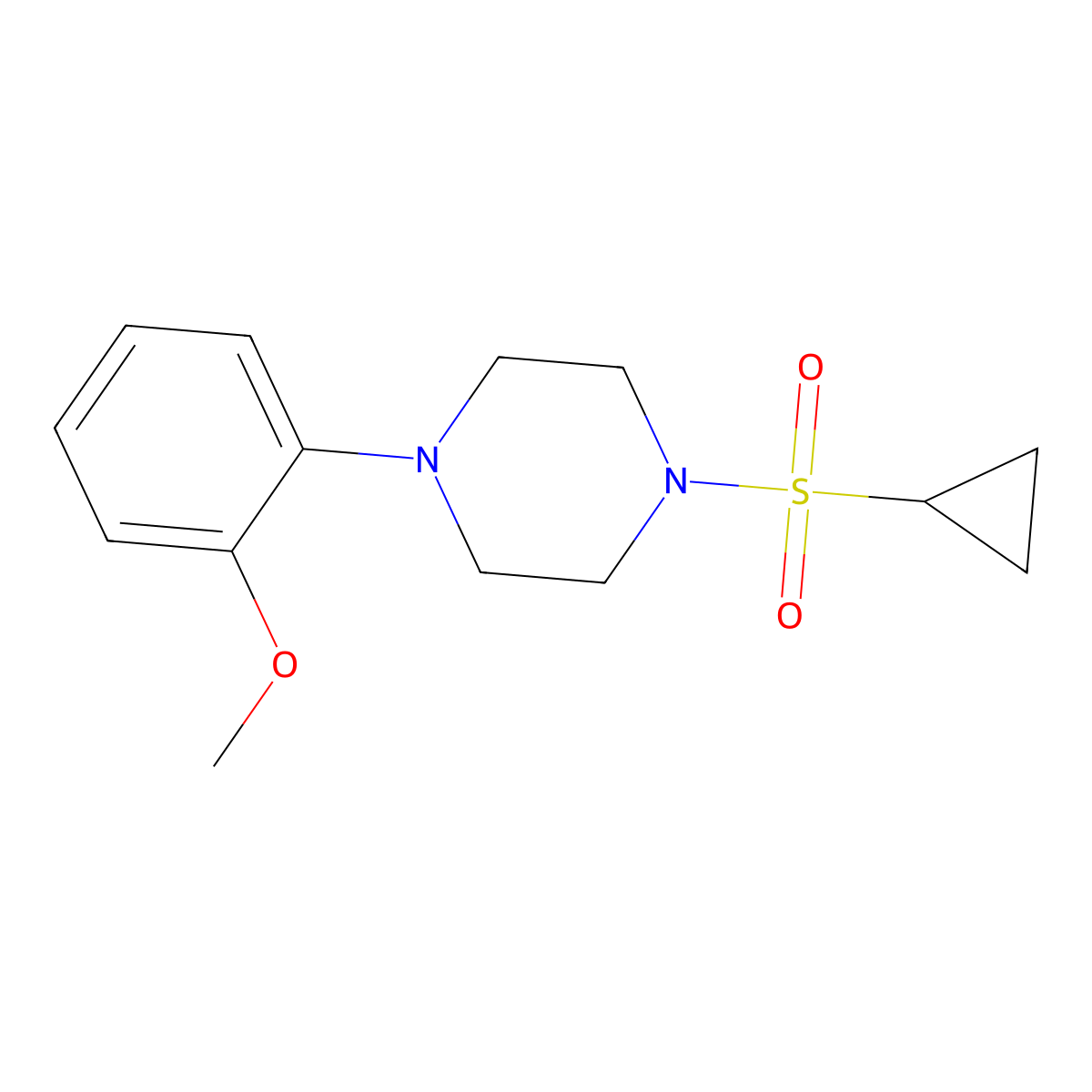 1-(Cyclopropylsulfonyl)-4-(2-methoxyphenyl)piperazine molecular structure, CAS 1207042-62-3