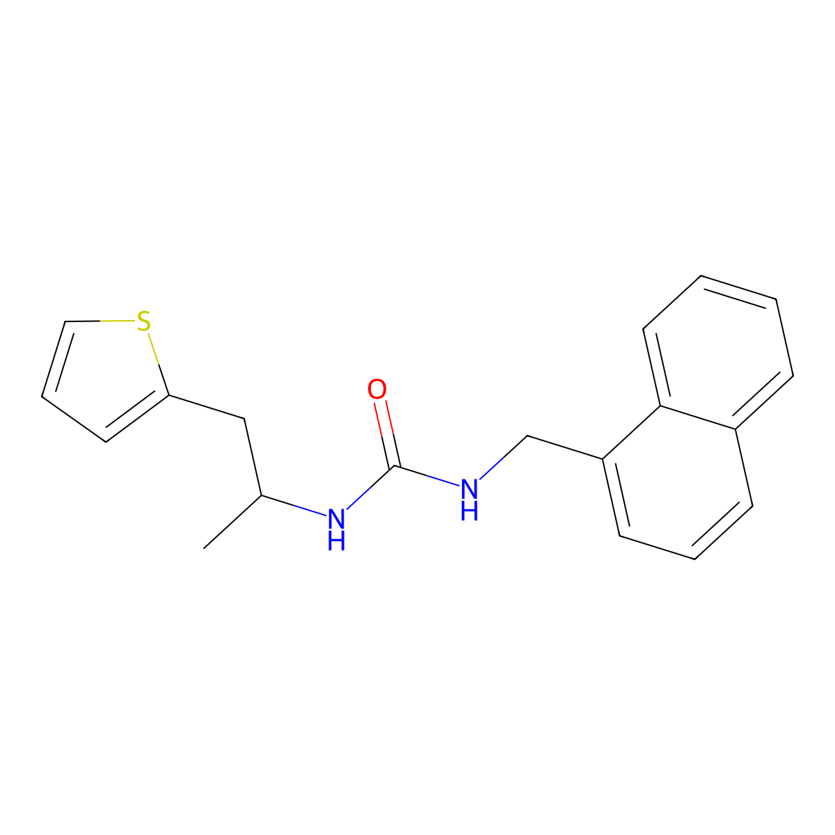 1-(Naphthalen-1-ylmethyl)-3-(1-(thiophen-2-yl)propan-2-yl)urea molecular structure, CAS 1207042-75-8