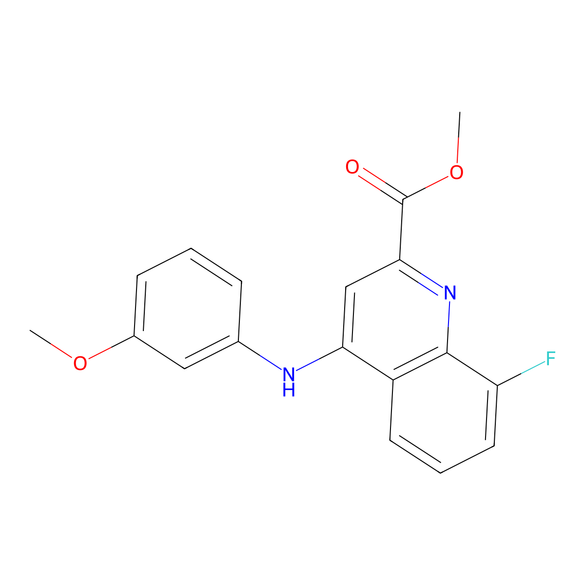 Methyl 8-fluoro-4-[(3-methoxyphenyl)amino]quinoline-2-carboxylate molecular structure, CAS 1207042-78-1