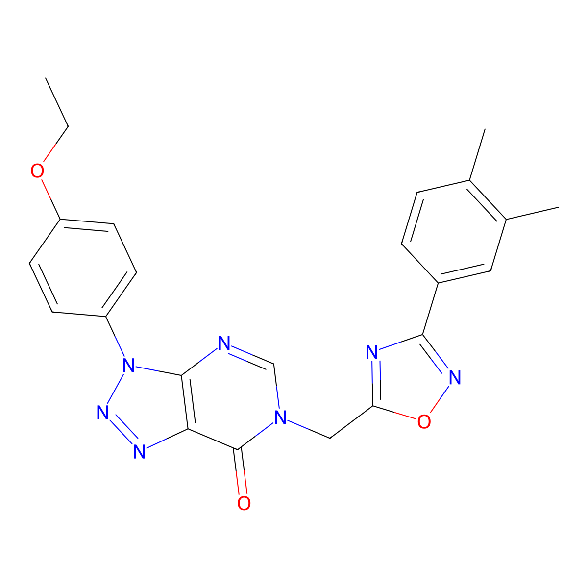 6-((3-(3,4-dimethylphenyl)-1,2,4-oxadiazol-5-yl)methyl)-3-(4-ethoxyphenyl)-3H-[1,2,3]triazolo[4,5-d]pyrimidin-7(6H)-one molecular structure, CAS 1207042-81-6