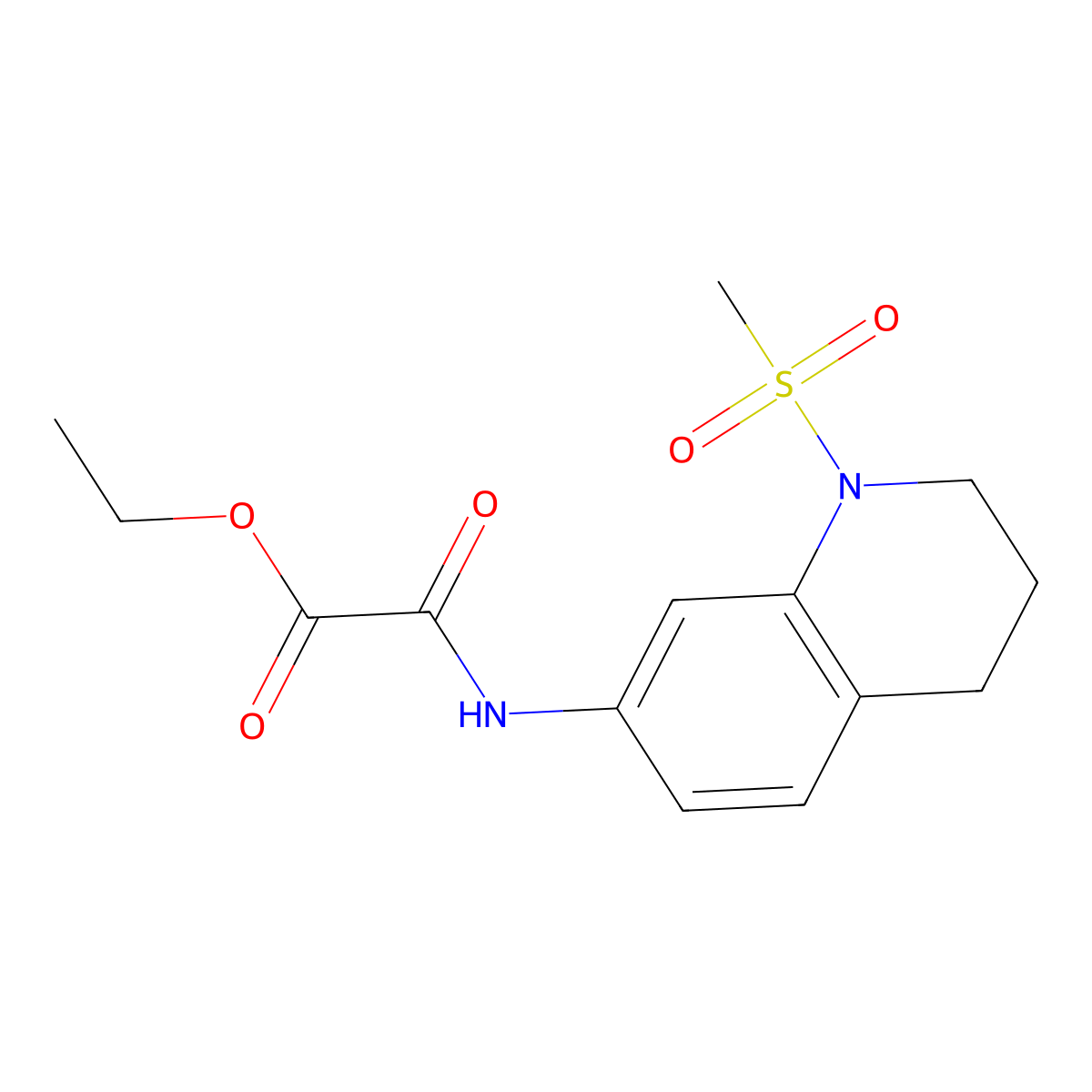 Ethyl 2-((1-(methylsulfonyl)-1,2,3,4-tetrahydroquinolin-7-yl)amino)-2-oxoacetate molecular structure, CAS 1207042-82-7