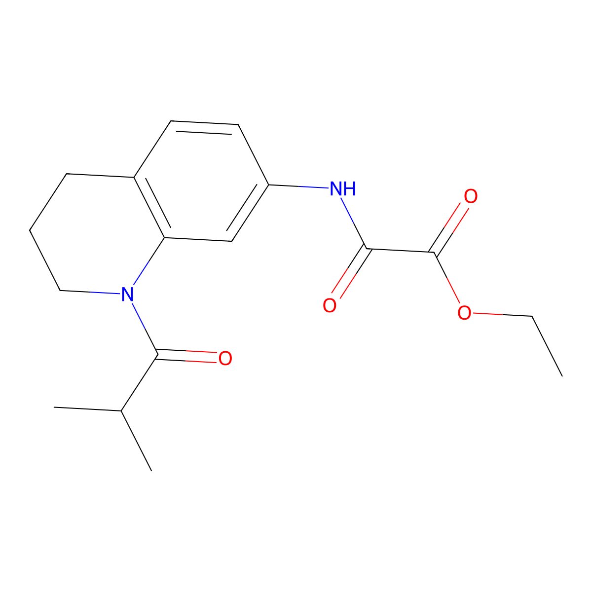 Ethyl 2-((1-isobutyryl-1,2,3,4-tetrahydroquinolin-7-yl)amino)-2-oxoacetate molecular structure, CAS 1207043-02-4