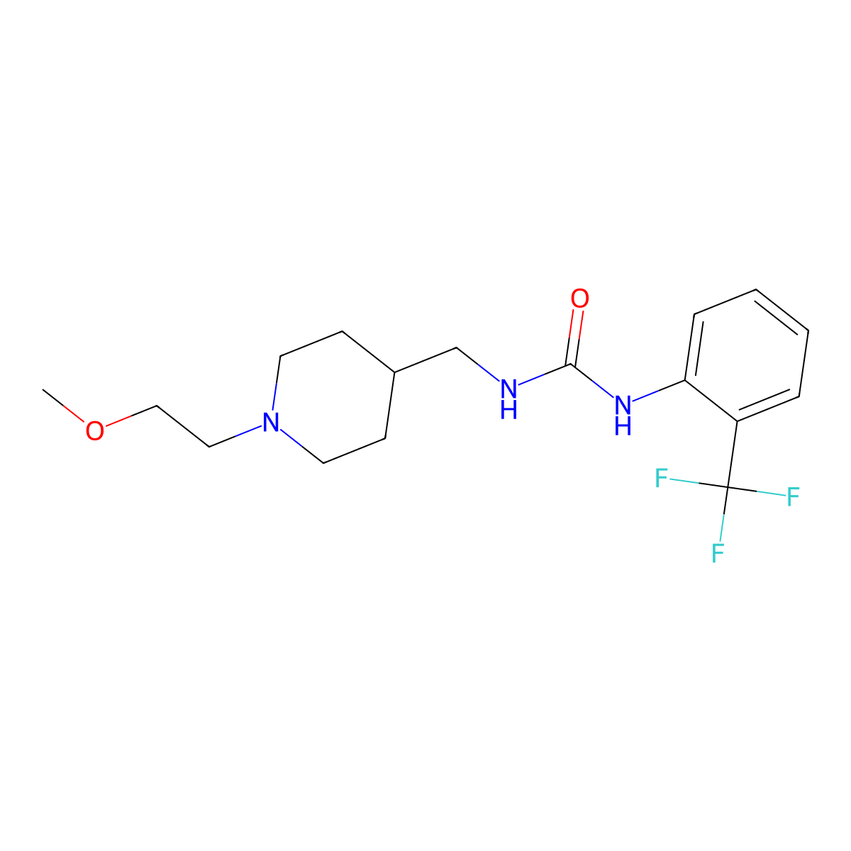 1-{[1-(2-Methoxyethyl)piperidin-4-yl]methyl}-3-[2-(trifluoromethyl)phenyl]urea molecular structure, CAS 1207043-07-9