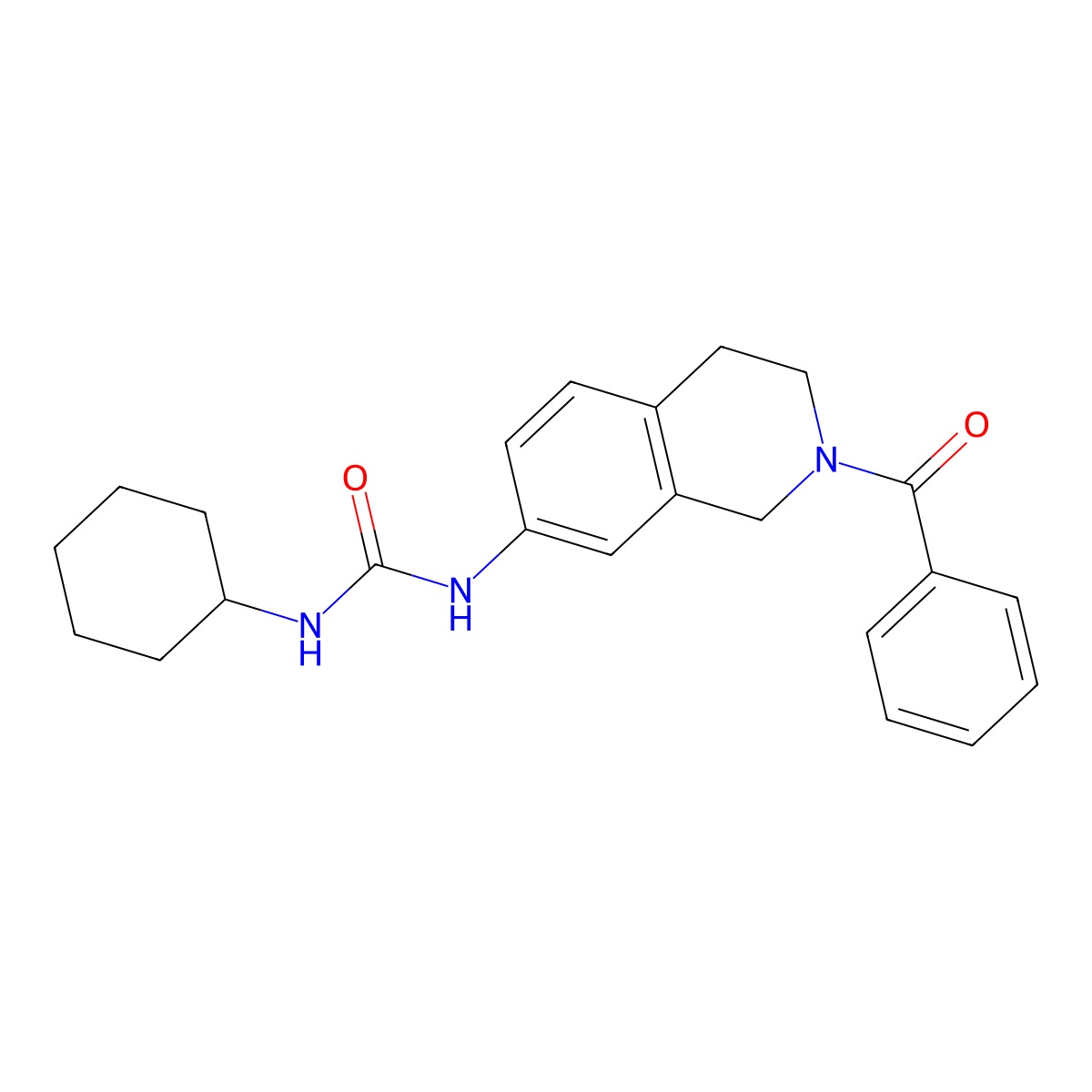 1-(2-Benzoyl-1,2,3,4-tetrahydroisoquinolin-7-yl)-3-cyclohexylurea molecular structure, CAS 1207043-13-7