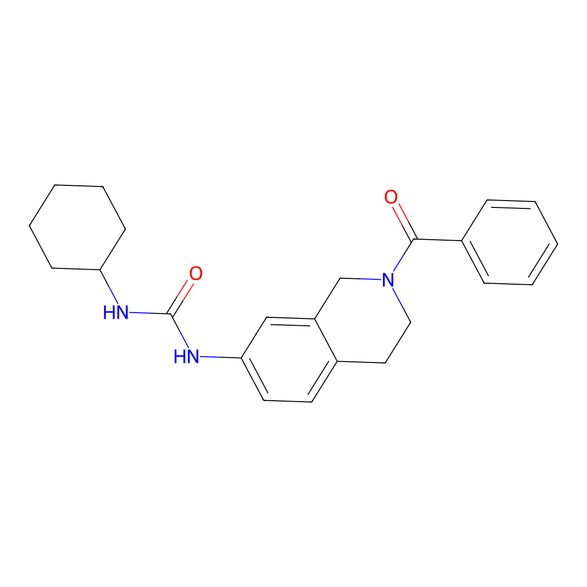 1-(2-Benzoyl-1,2,3,4-tetrahydroisoquinolin-7-yl)-3-cyclohexylurea molecular structure, CAS 1207043-13-7