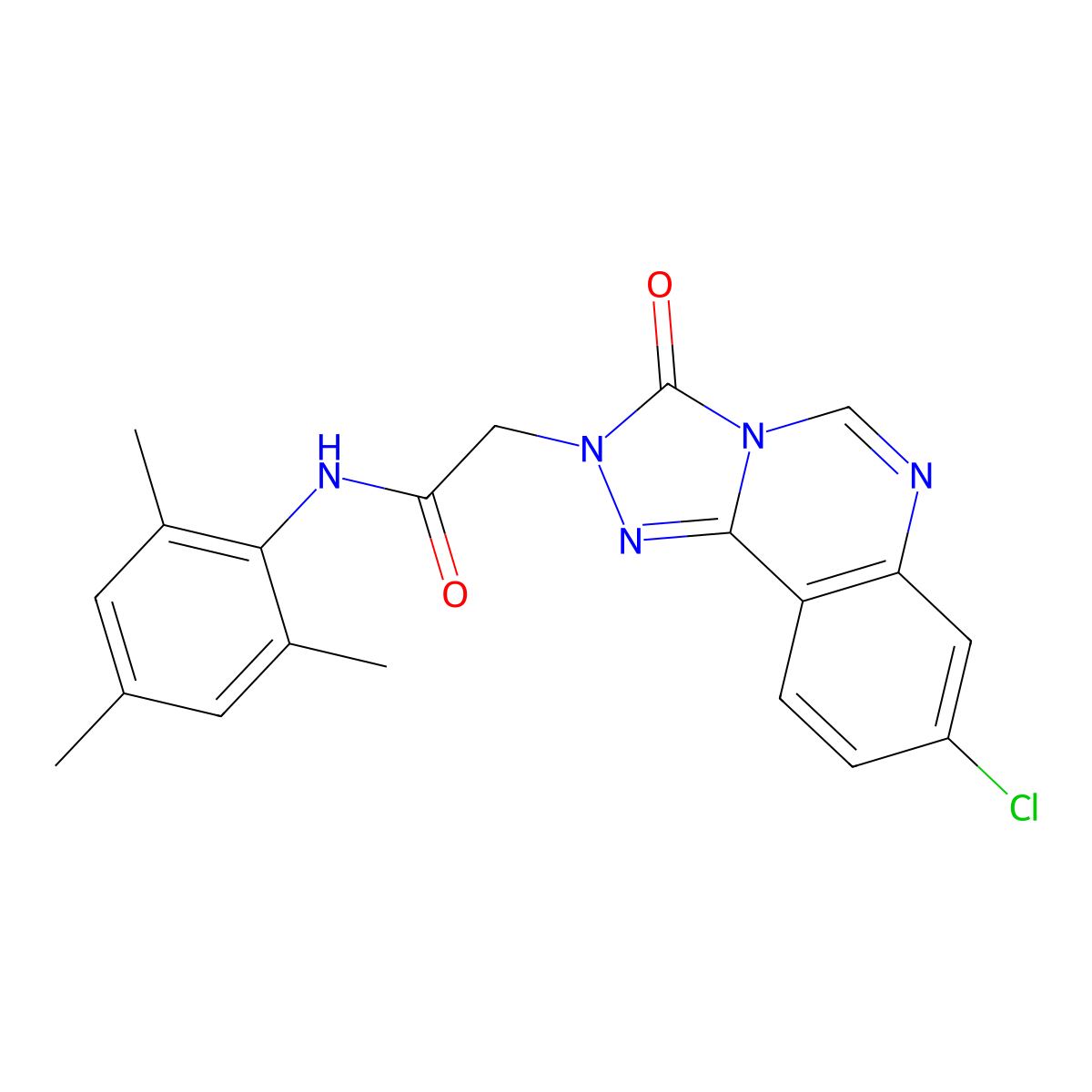 2-(8-chloro-3-oxo-[1,2,4]triazolo[4,3-c]quinazolin-2(3H)-yl)-N-mesitylacetamide molecular structure, CAS 1207043-25-1
