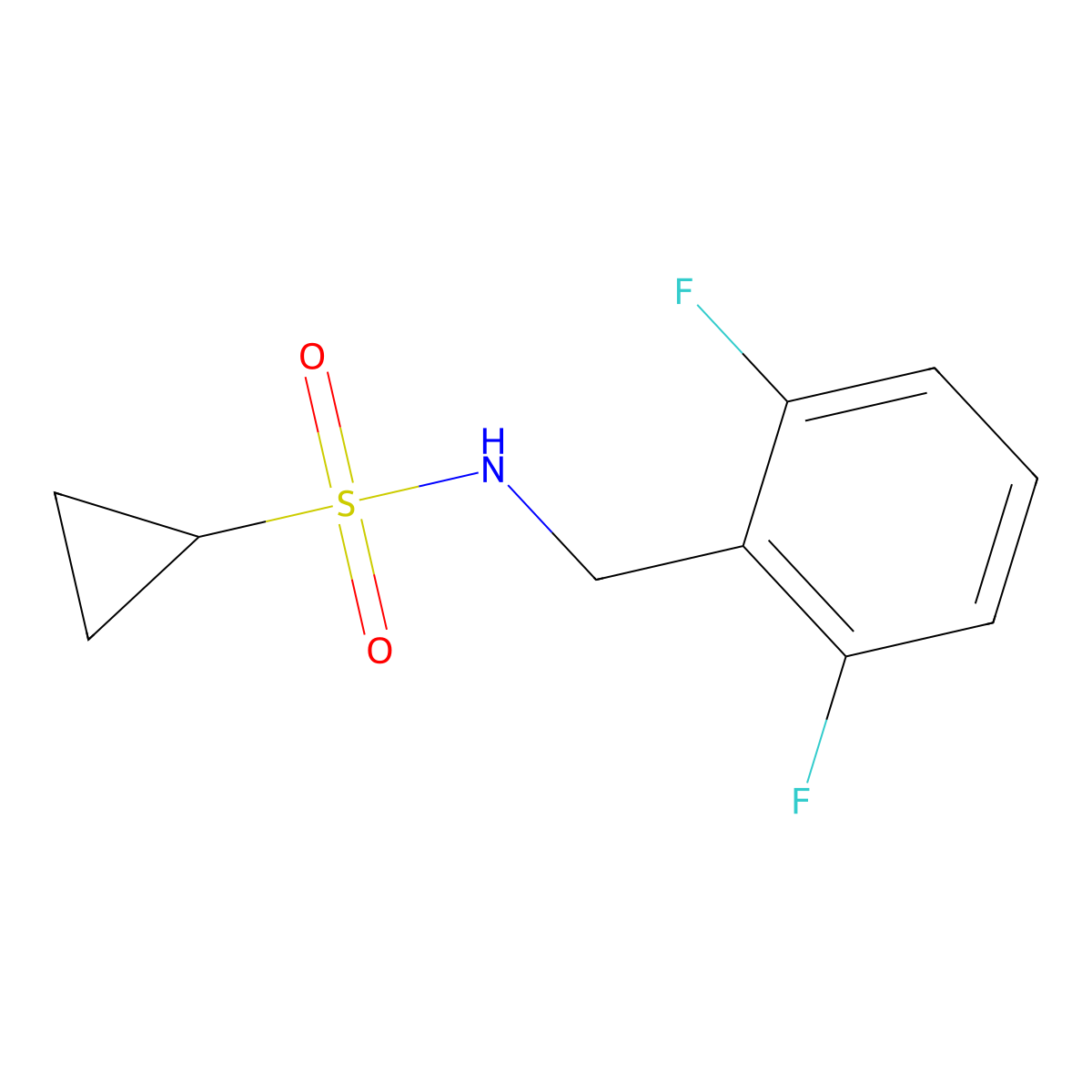 N-(2,6-difluorobenzyl)cyclopropanesulfonamide molecular structure, CAS 1207043-33-1