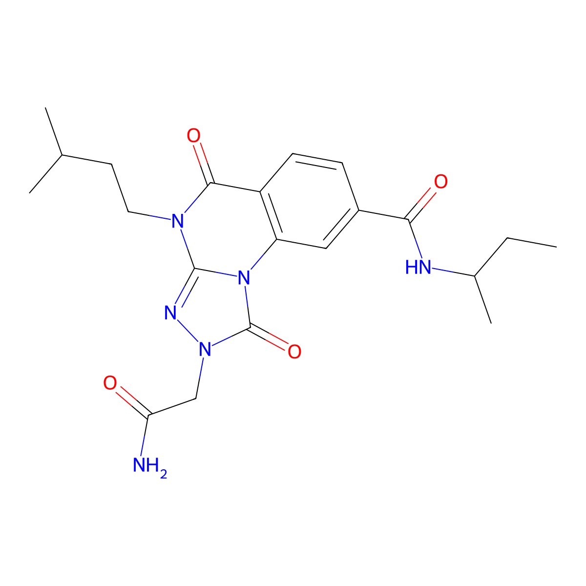2-(2-amino-2-oxoethyl)-N-(sec-butyl)-4-(3-methylbutyl)-1,5-dioxo-1,2,4,5-tetrahydro[1,2,4]triazolo[4,3-a]quinazoline-8-carboxamide molecular structure, CAS 1207043-35-3