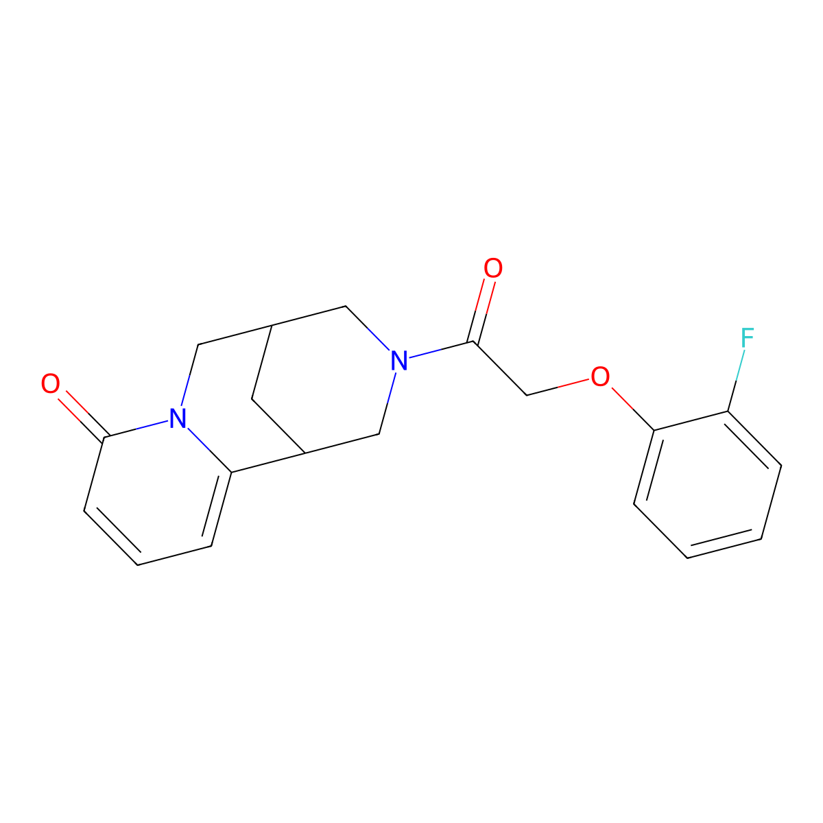 3-(2-(2-fluorophenoxy)acetyl)-3,4,5,6-tetrahydro-1H-1,5-methanopyrido[1,2-a][1,5]diazocin-8(2H)-one molecular structure, CAS 1207043-46-6