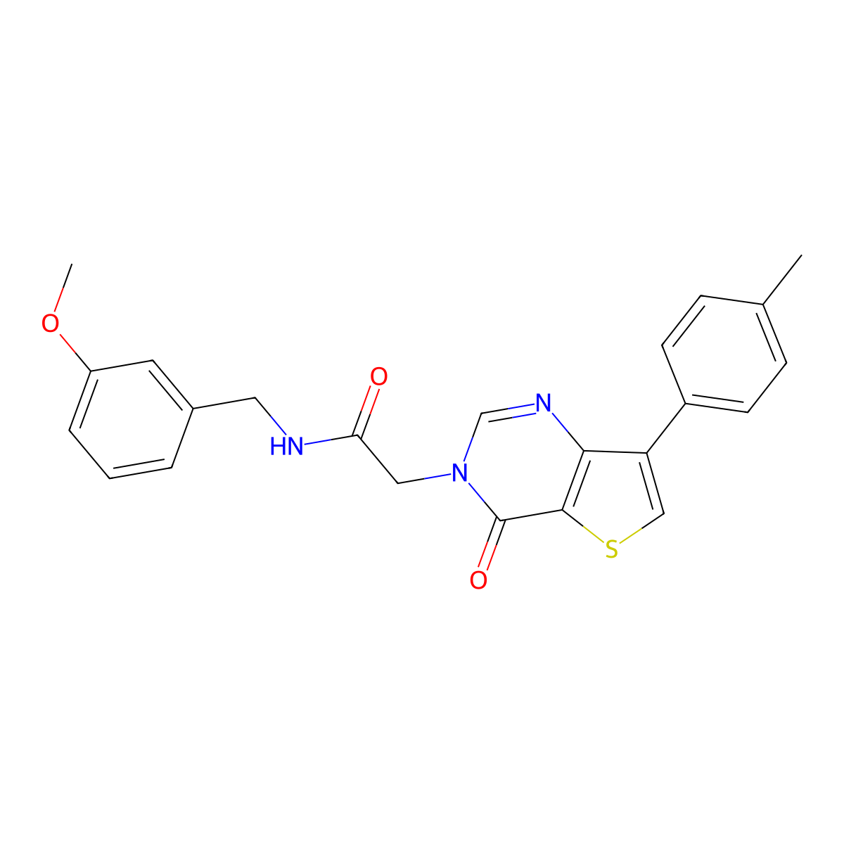 N-(3-methoxybenzyl)-2-[7-(4-methylphenyl)-4-oxothieno[3,2-d]pyrimidin-3(4H)-yl]acetamide molecular structure, CAS 1207043-54-6