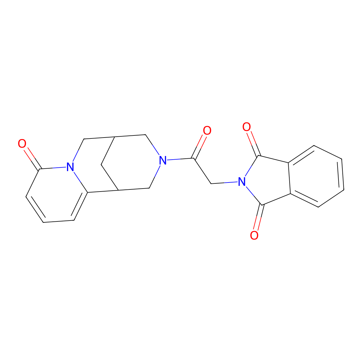 2-(2-oxo-2-(8-oxo-5,6-dihydro-1H-1,5-methanopyrido[1,2-a][1,5]diazocin-3(2H,4H,8H)-yl)ethyl)isoindoline-1,3-dione molecular structure, CAS 1207043-55-7