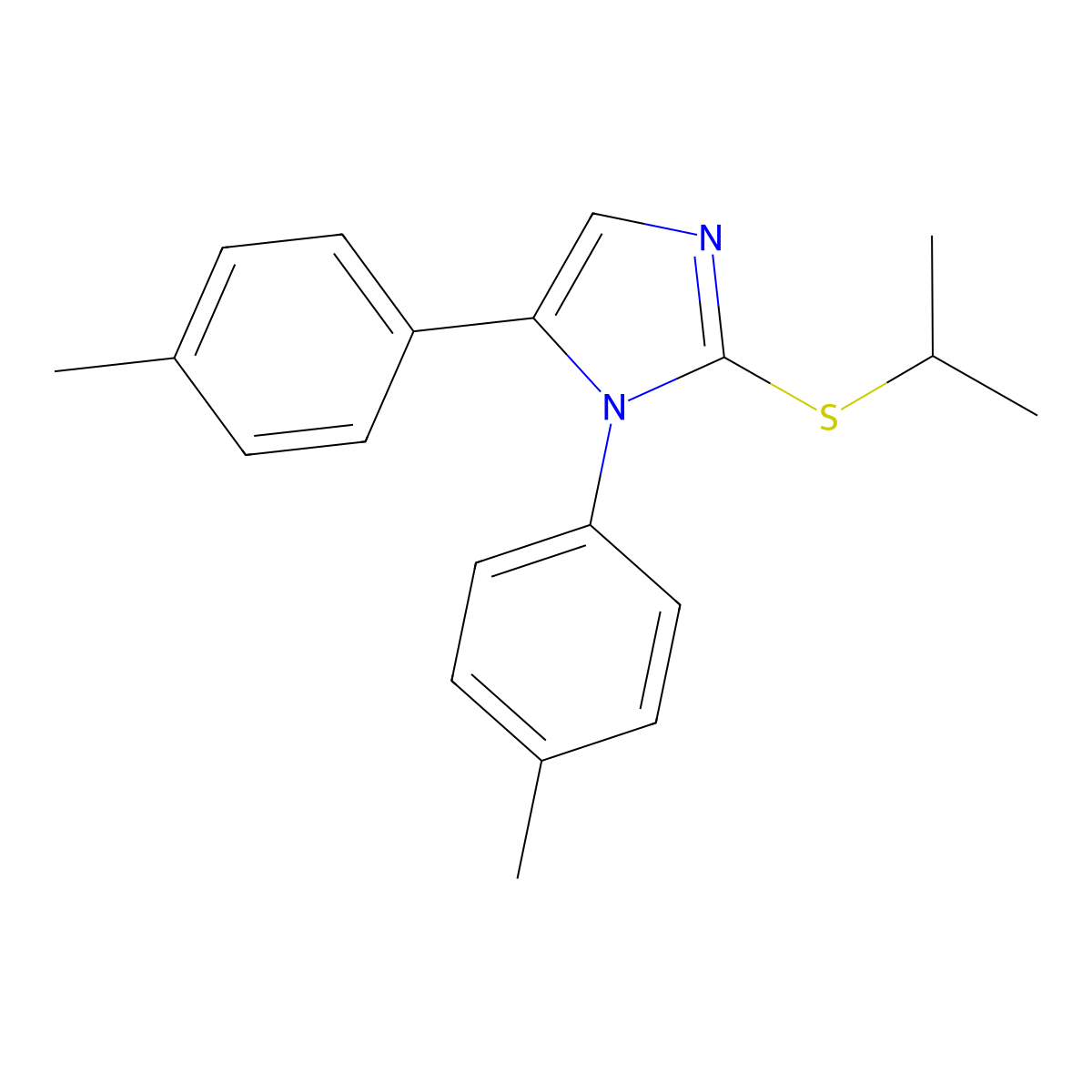 2-(isopropylthio)-1,5-di-p-tolyl-1H-imidazole molecular structure, CAS 1207043-59-1