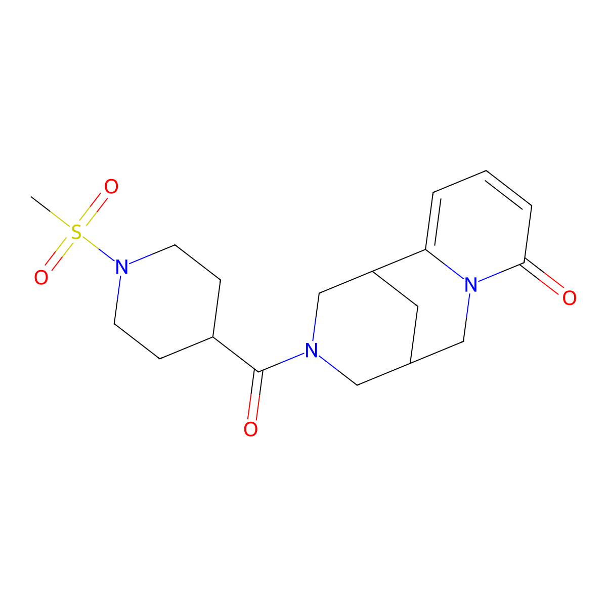 3-(1-(methylsulfonyl)piperidine-4-carbonyl)-3,4,5,6-tetrahydro-1H-1,5-methanopyrido[1,2-a][1,5]diazocin-8(2H)-one molecular structure, CAS 1207043-61-5