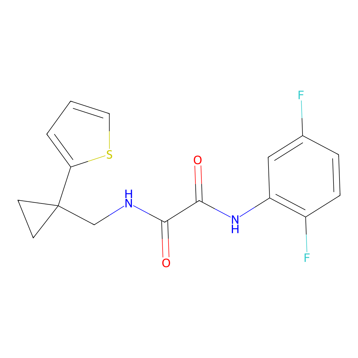 N1-(2,5-difluorophenyl)-N2-((1-(thiophen-2-yl)cyclopropyl)methyl)oxalamide molecular structure, CAS 1207043-63-7