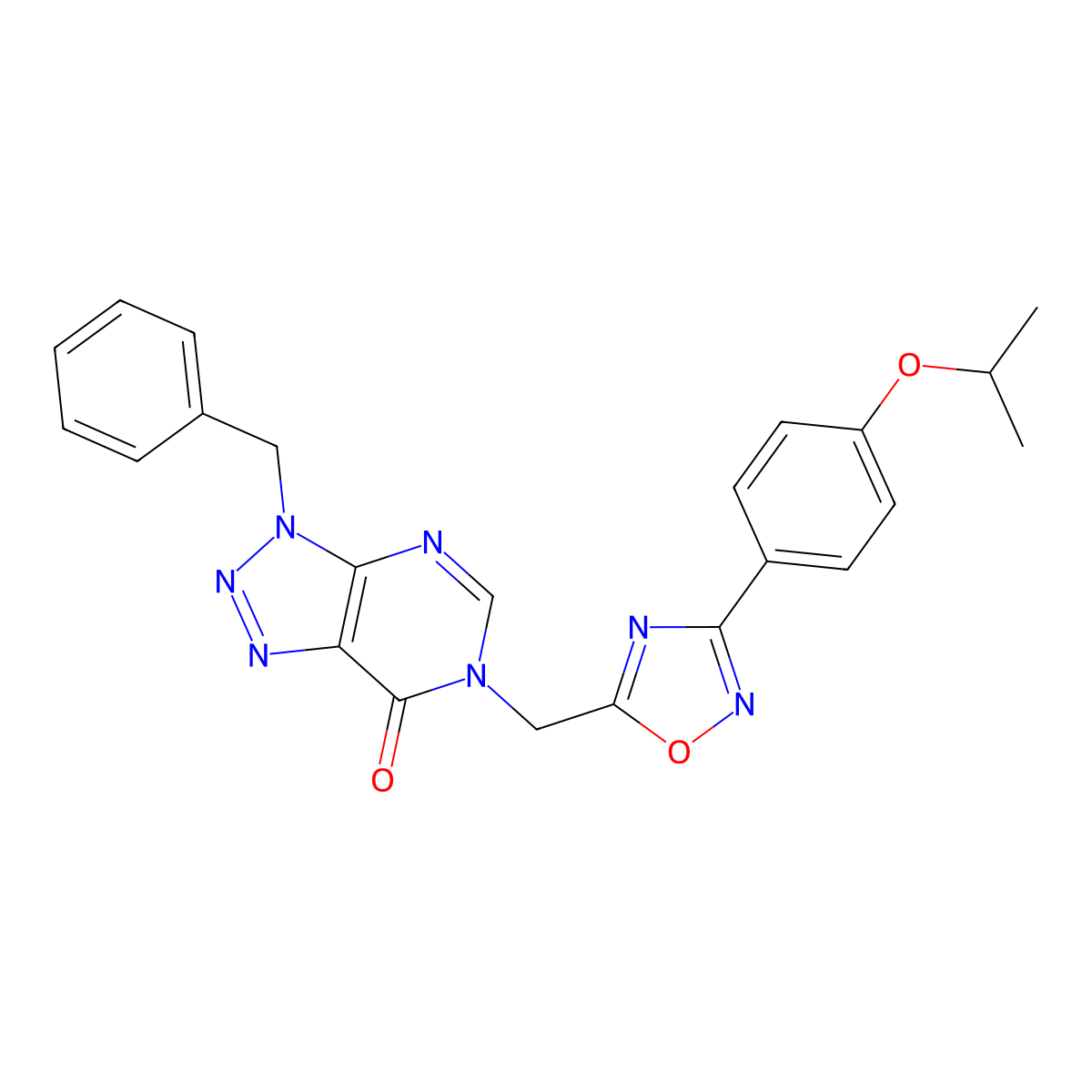 3-benzyl-6-((3-(4-isopropoxyphenyl)-1,2,4-oxadiazol-5-yl)methyl)-3H-[1,2,3]triazolo[4,5-d]pyrimidin-7(6H)-one molecular structure, CAS 1207043-71-7