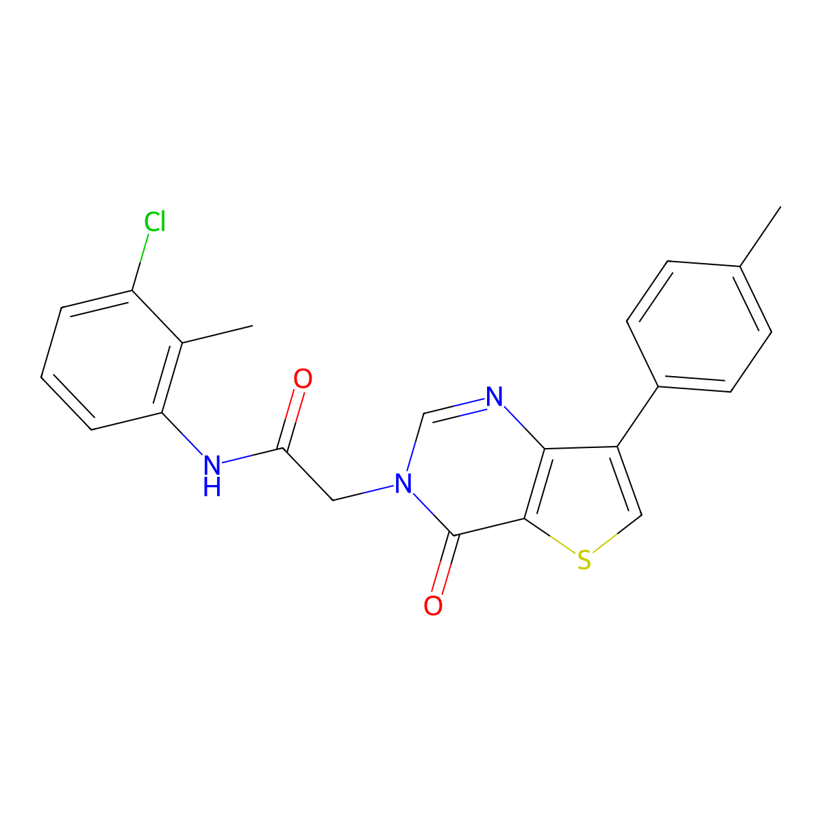 N-(3-chloro-2-methylphenyl)-2-[7-(4-methylphenyl)-4-oxothieno[3,2-d]pyrimidin-3(4H)-yl]acetamide molecular structure, CAS 1207043-84-2