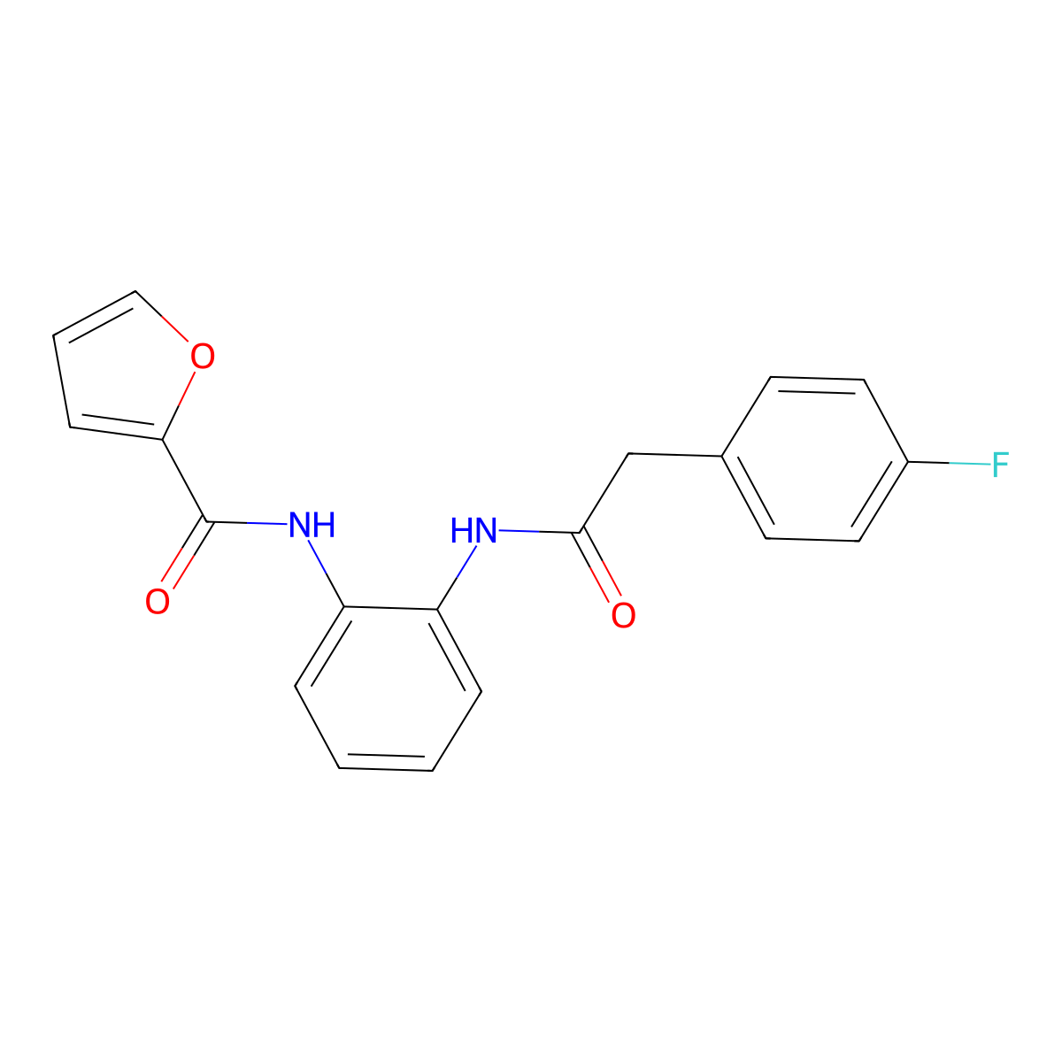 N-(2-(2-(4-fluorophenyl)acetamido)phenyl)furan-2-carboxamide molecular structure, CAS 1207043-96-6