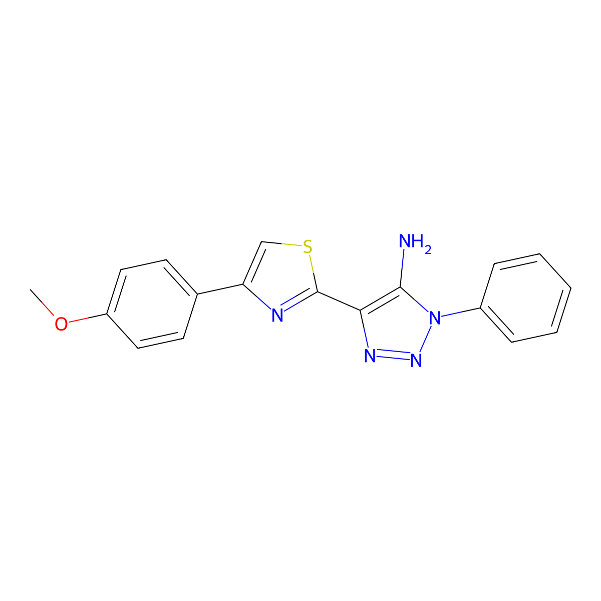 4-(4-(4-methoxyphenyl)thiazol-2-yl)-1-phenyl-1H-1,2,3-triazol-5-amine molecular structure, CAS 1207043-97-7
