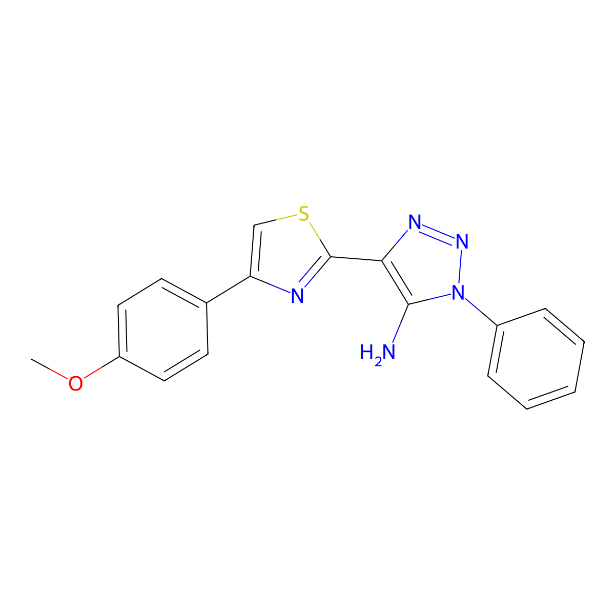 4-(4-(4-methoxyphenyl)thiazol-2-yl)-1-phenyl-1H-1,2,3-triazol-5-amine molecular structure, CAS 1207043-97-7