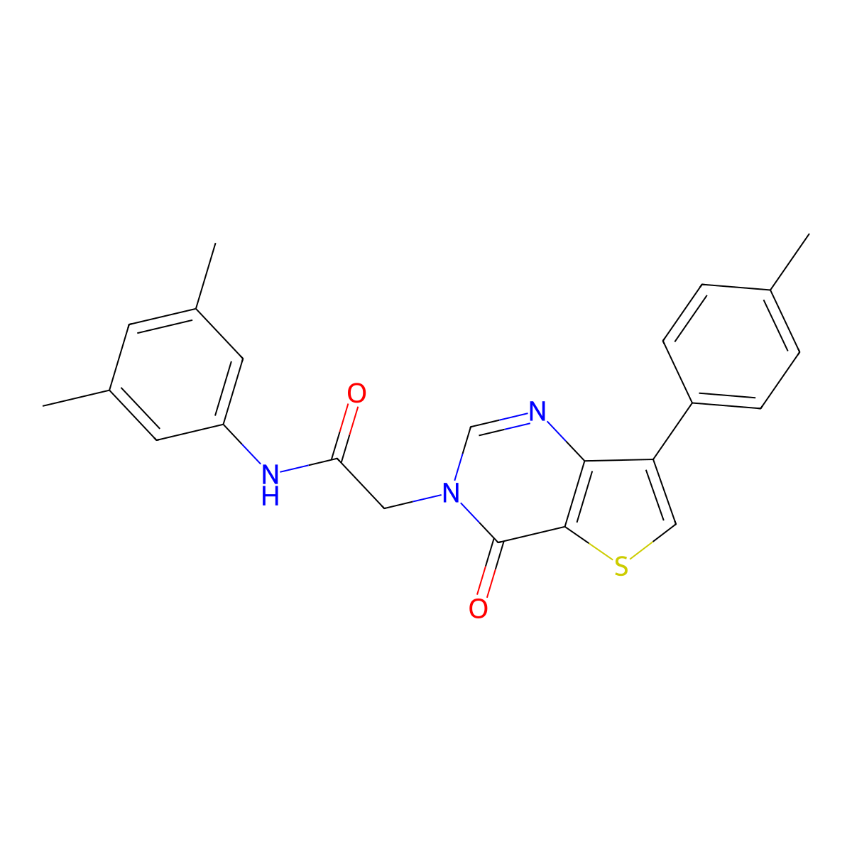 N-(3,5-dimethylphenyl)-2-[7-(4-methylphenyl)-4-oxothieno[3,2-d]pyrimidin-3(4H)-yl]acetamide molecular structure, CAS 1207044-03-8