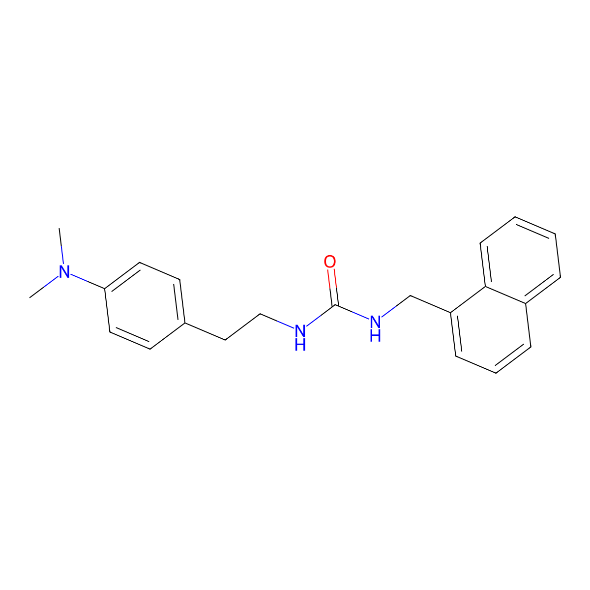 1-(4-(Dimethylamino)phenethyl)-3-(naphthalen-1-ylmethyl)urea molecular structure, CAS 1207044-13-0