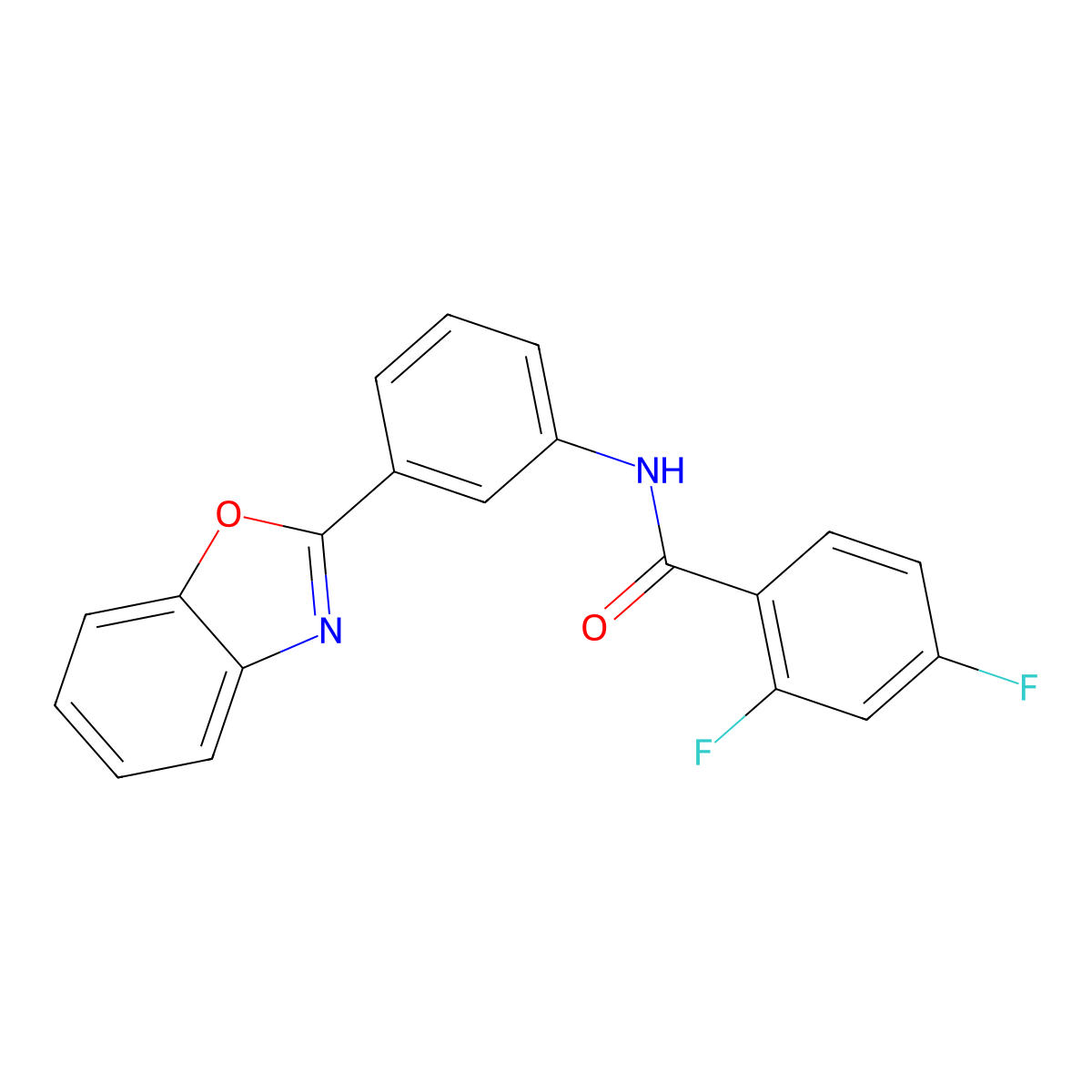 N-(3-(benzo[d]oxazol-2-yl)phenyl)-2,4-difluorobenzamide molecular structure, CAS 1207044-15-2