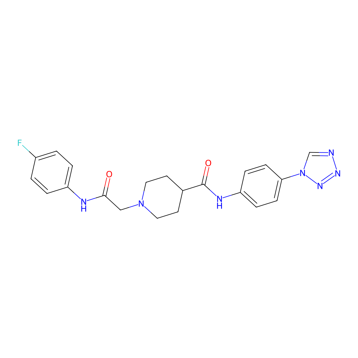 N-(4-(1H-tetrazol-1-yl)phenyl)-1-(2-((4-fluorophenyl)amino)-2-oxoethyl)piperidine-4-carboxamide molecular structure, CAS 1207044-27-6
