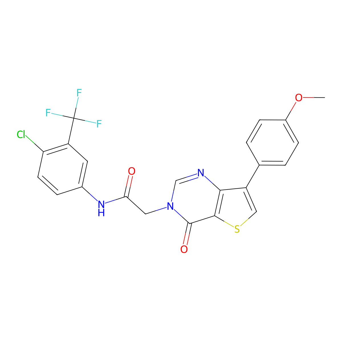 N-[4-chloro-3-(trifluoromethyl)phenyl]-2-[7-(4-methoxyphenyl)-4-oxothieno[3,2-d]pyrimidin-3(4H)-yl]acetamide molecular structure, CAS 1207044-29-8