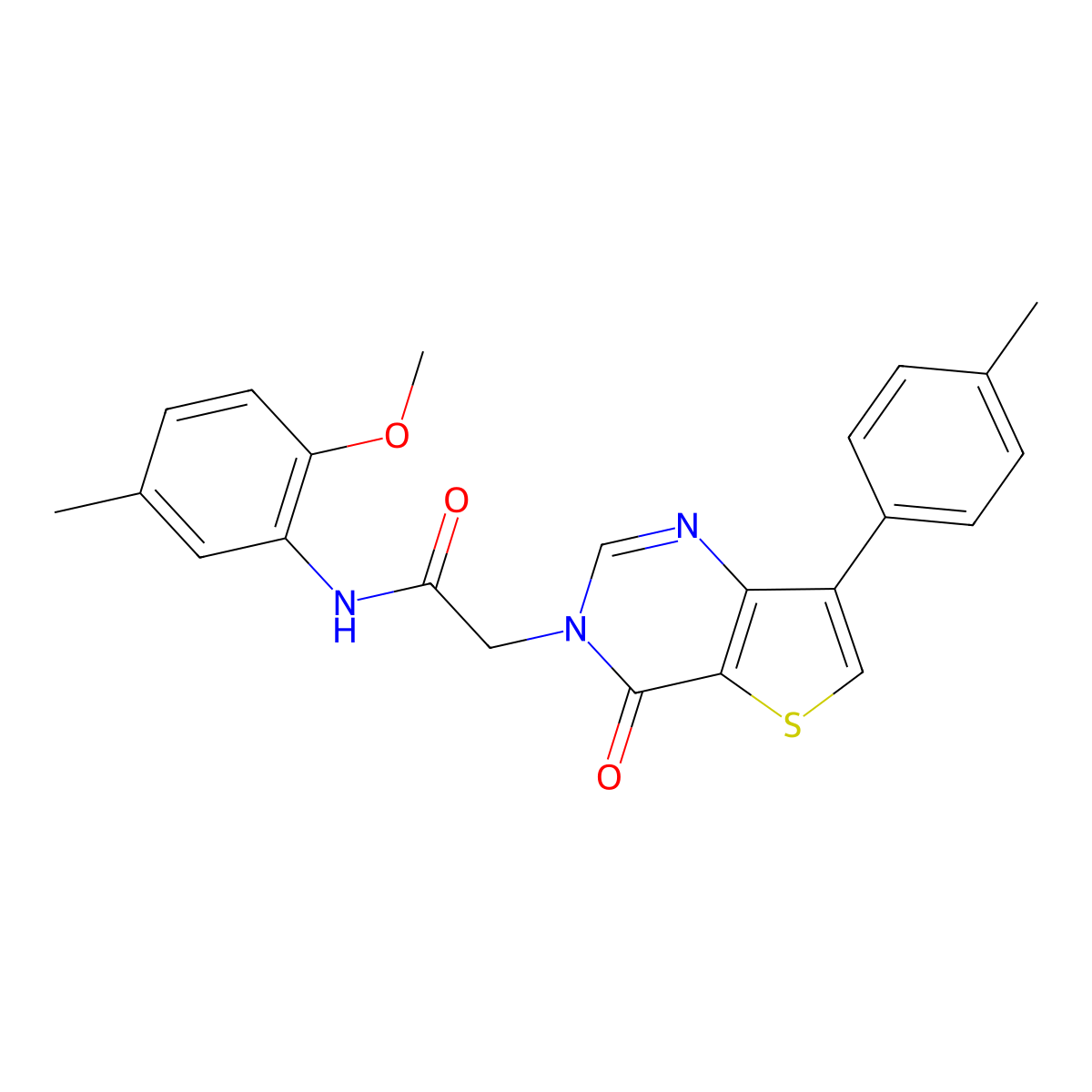 N-(2-methoxy-5-methylphenyl)-2-[7-(4-methylphenyl)-4-oxothieno[3,2-d]pyrimidin-3(4H)-yl]acetamide molecular structure, CAS 1207044-31-2