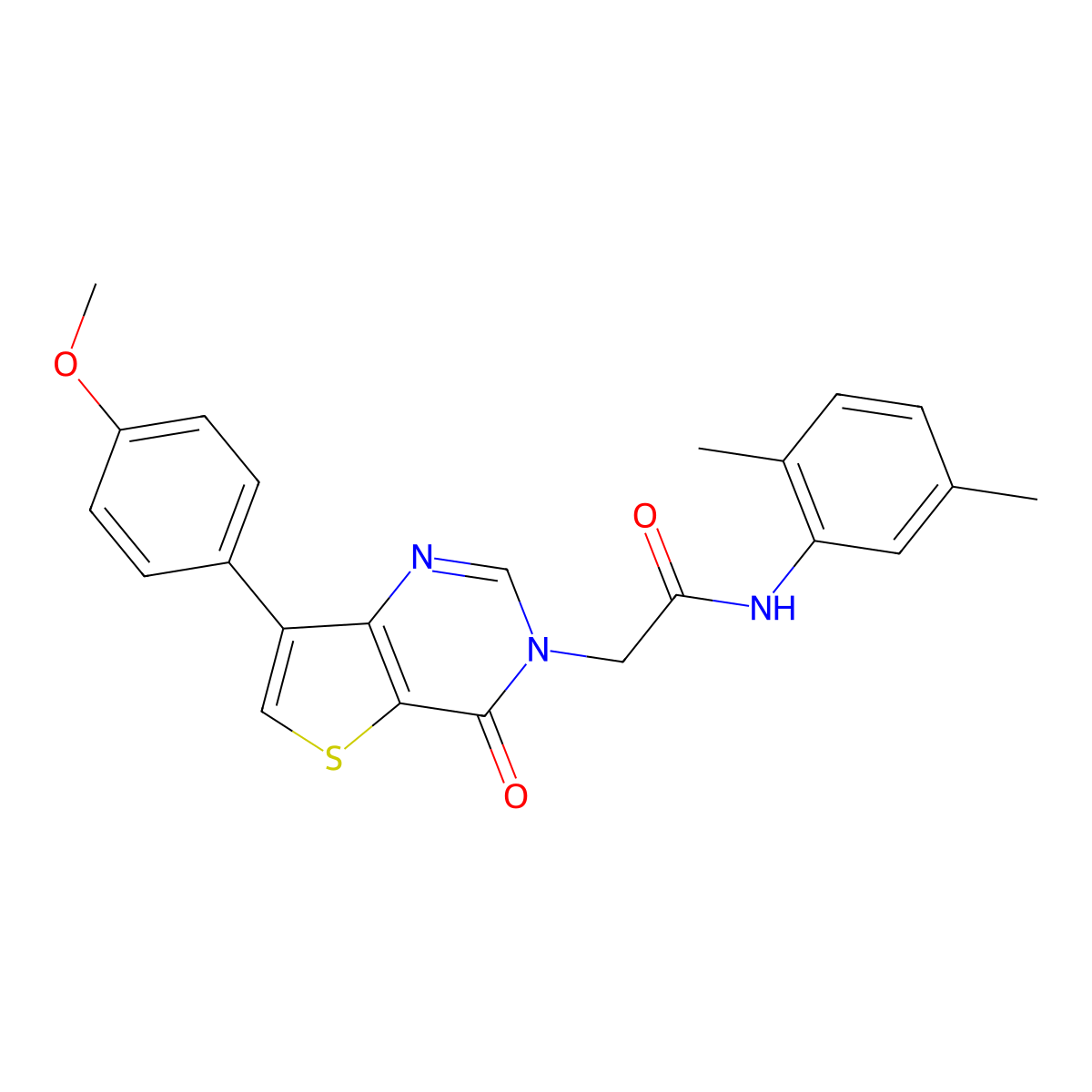 N-(2,5-dimethylphenyl)-2-[7-(4-methoxyphenyl)-4-oxothieno[3,2-d]pyrimidin-3(4H)-yl]acetamide molecular structure, CAS 1207044-44-7