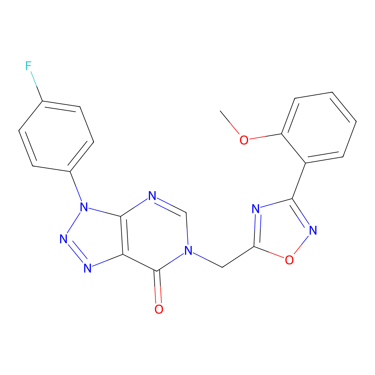 3-(4-fluorophenyl)-6-((3-(2-methoxyphenyl)-1,2,4-oxadiazol-5-yl)methyl)-3H-[1,2,3]triazolo[4,5-d]pyrimidin-7(6H)-one molecular structure, CAS 1207044-52-7