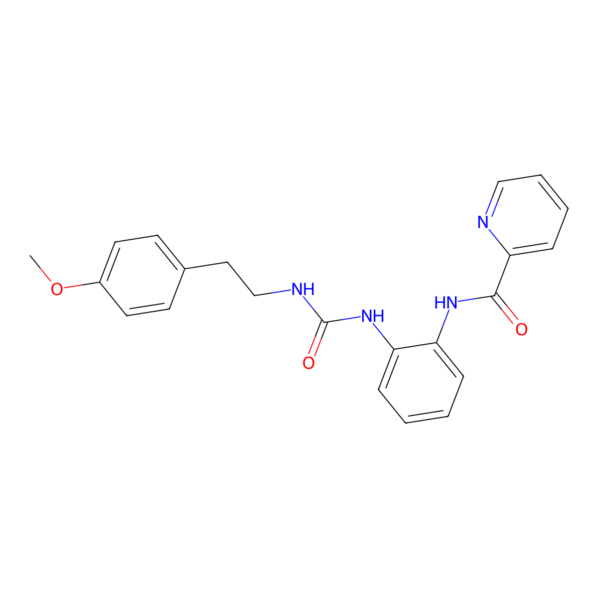 N-(2-(3-(4-methoxyphenethyl)ureido)phenyl)picolinamide molecular structure, CAS 1207044-59-4