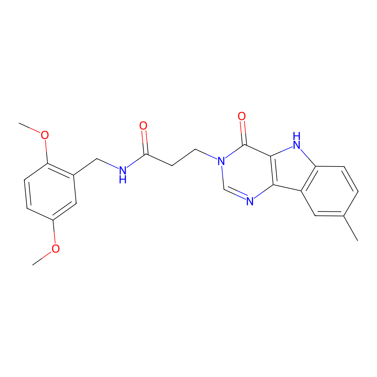 N-(2,5-dimethoxybenzyl)-3-(8-methyl-4-oxo-4,5-dihydro-3H-pyrimido[5,4-b]indol-3-yl)propanamide molecular structure, CAS 1207044-82-3