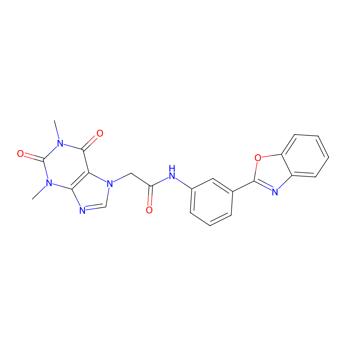 N-(3-(benzo[d]oxazol-2-yl)phenyl)-2-(1,3-dimethyl-2,6-dioxo-2,3-dihydro-1H-purin-7(6H)-yl)acetamide molecular structure, CAS 1207045-03-1