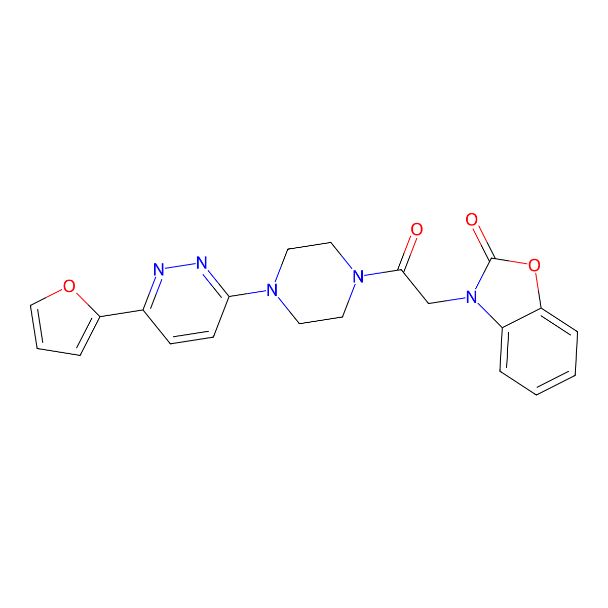 3-(2-(4-(6-(furan-2-yl)pyridazin-3-yl)piperazin-1-yl)-2-oxoethyl)benzo[d]oxazol-2(3H)-one molecular structure, CAS 1207045-25-7